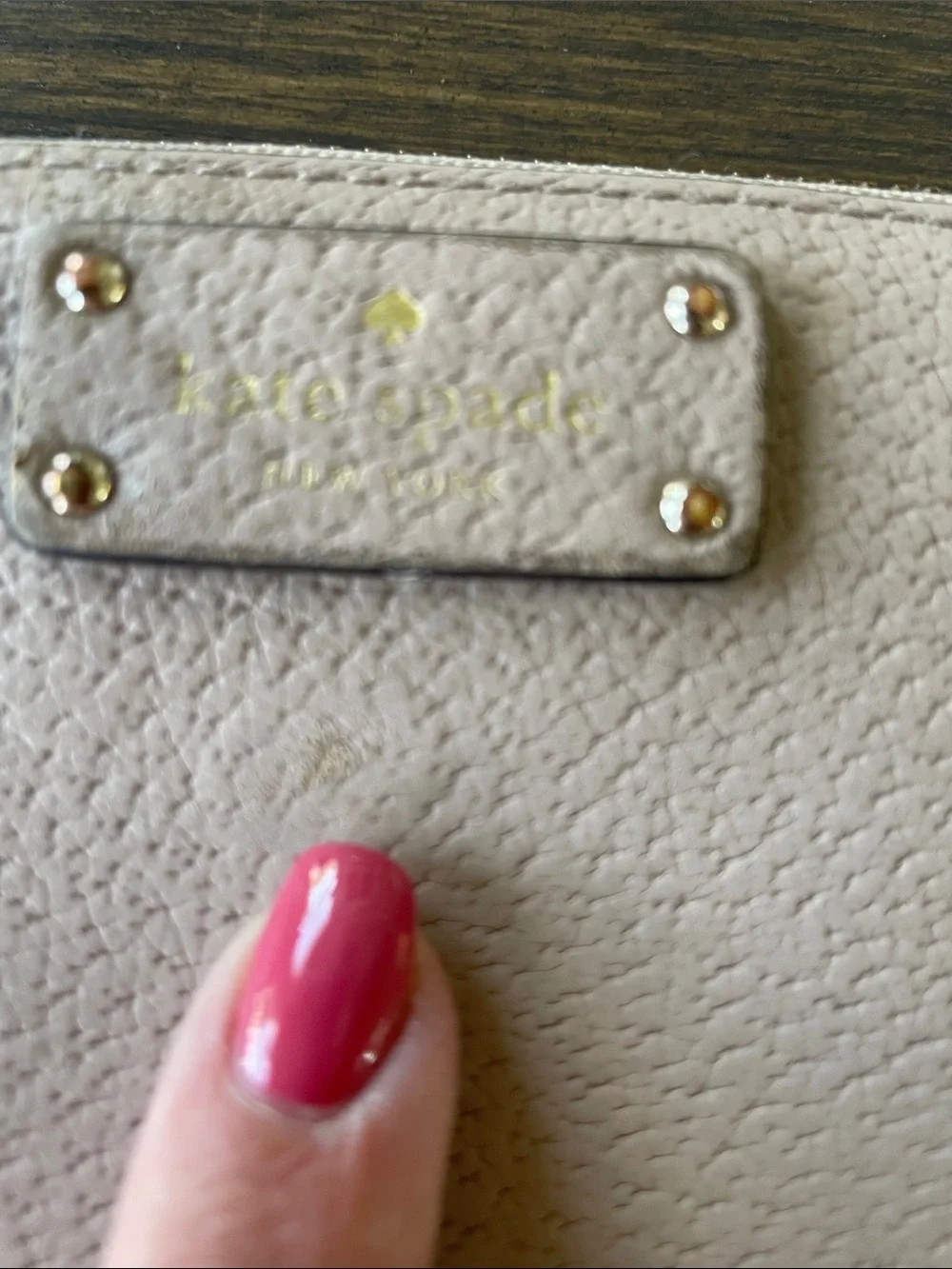 KATE SPADE GROVE STREET NEDA ZIP AROUND WALLET - Almondine (Beige) Gold Hardware